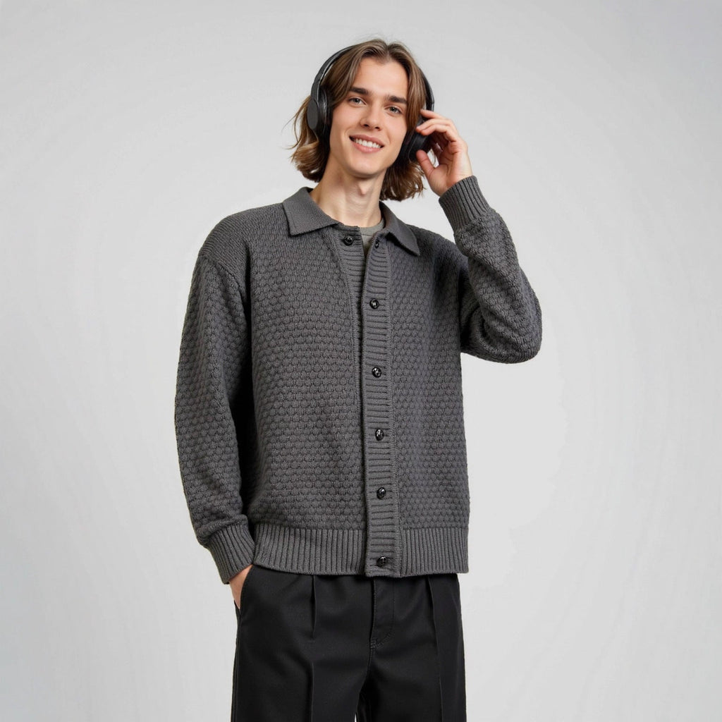 Solid color lapel loose sweater - Outdoors & Sports Tinker Time