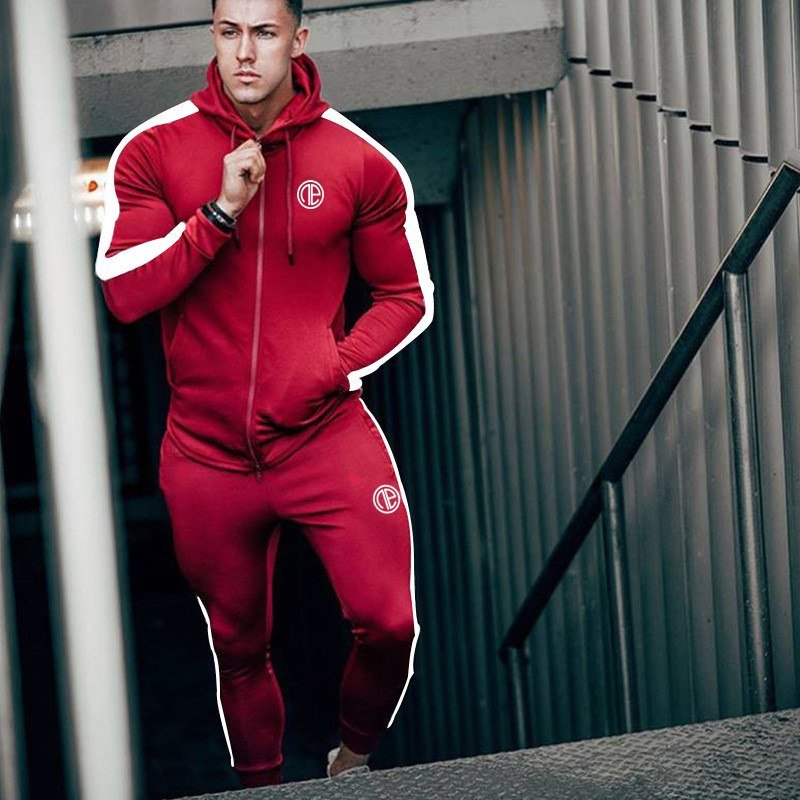 Sport Man Tracksuit Running Gym Men Set Sport Clothing Set Joggers Fitness Bodybuilding Sports Suits Mens Hoodie+Pants Suit Men - Outdoors & Sports Tinker Time
