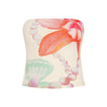 Street Style Vacation Island Shell Print Off-Shoulder Fitted Wrap Crop Top Women's Sexy Tight Versatile Top - Outdoors & Sports Tinker Time