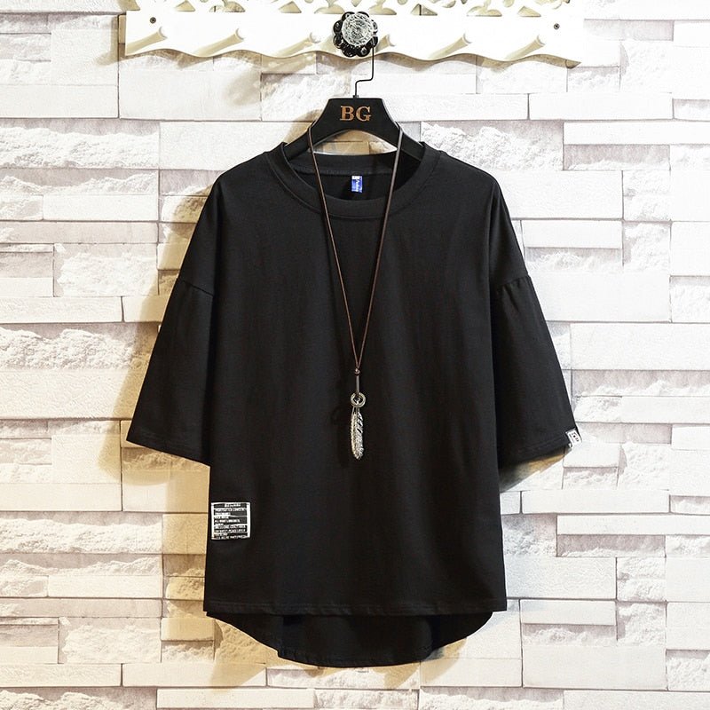 Streetwear Summer Cotton T Shirt Men Short Sleeve Casual Mens T Shirts Solid Tee Shirt Homme - Outdoors & Sports Tinker Time