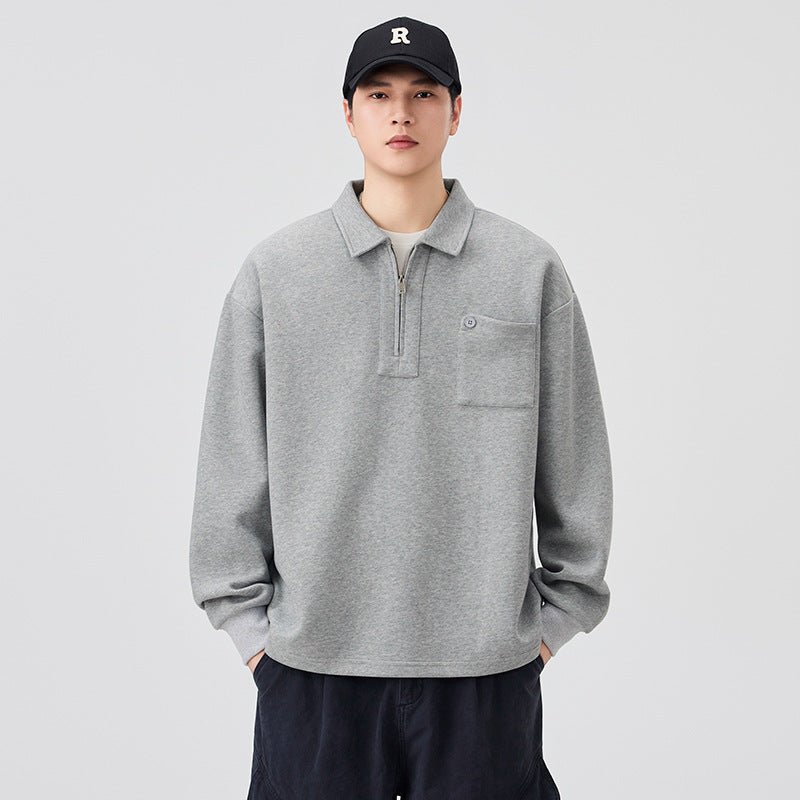Style Long Sleeve Half Zip Collar Polo Shirt - Outdoors & Sports Tinker Time
