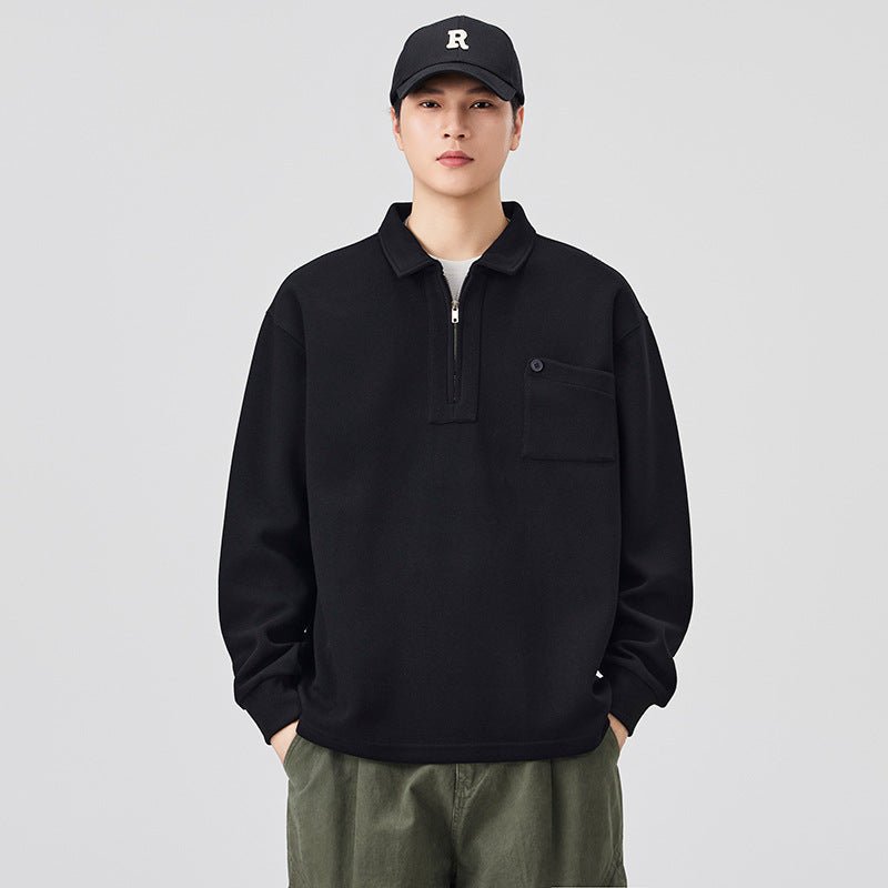 Style Long Sleeve Half Zip Collar Polo Shirt - Outdoors & Sports Tinker Time