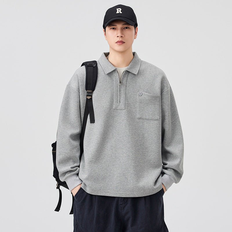 Style Long Sleeve Half Zip Collar Polo Shirt - Outdoors & Sports Tinker Time