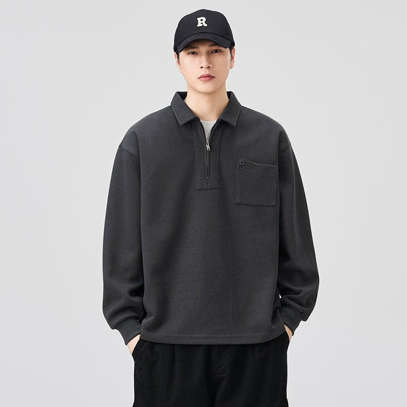 Style Long Sleeve Half Zip Collar Polo Shirt - Outdoors & Sports Tinker Time