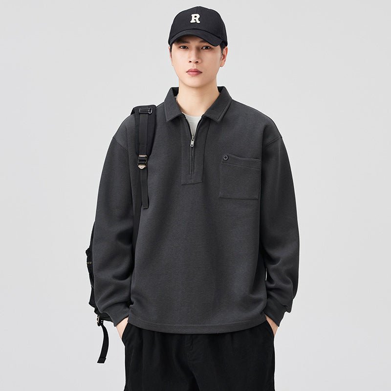 Style Long Sleeve Half Zip Collar Polo Shirt - Outdoors & Sports Tinker Time