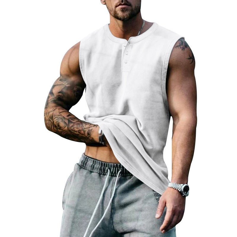 Summer Mens Youth Sports Basketball Tank Top Large Round Neck Button up Sleeveless T shirt Mens Sweetheart - Outdoors & Sports Tinker Time
