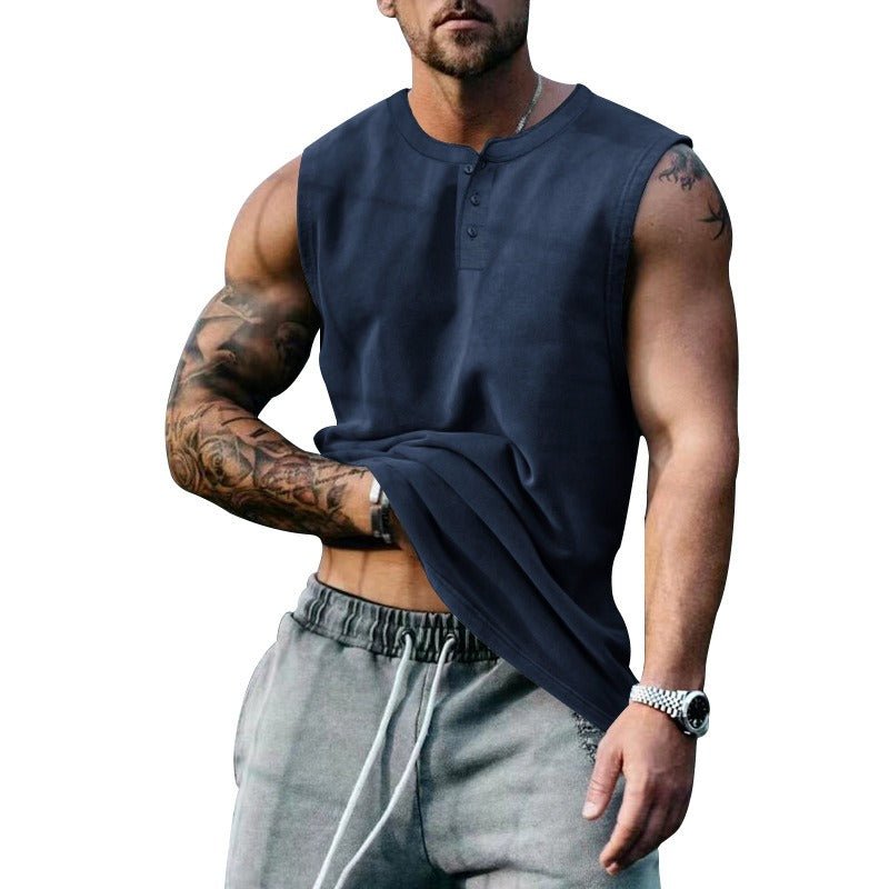 Summer Mens Youth Sports Basketball Tank Top Large Round Neck Button up Sleeveless T shirt Mens Sweetheart - Outdoors & Sports Tinker Time