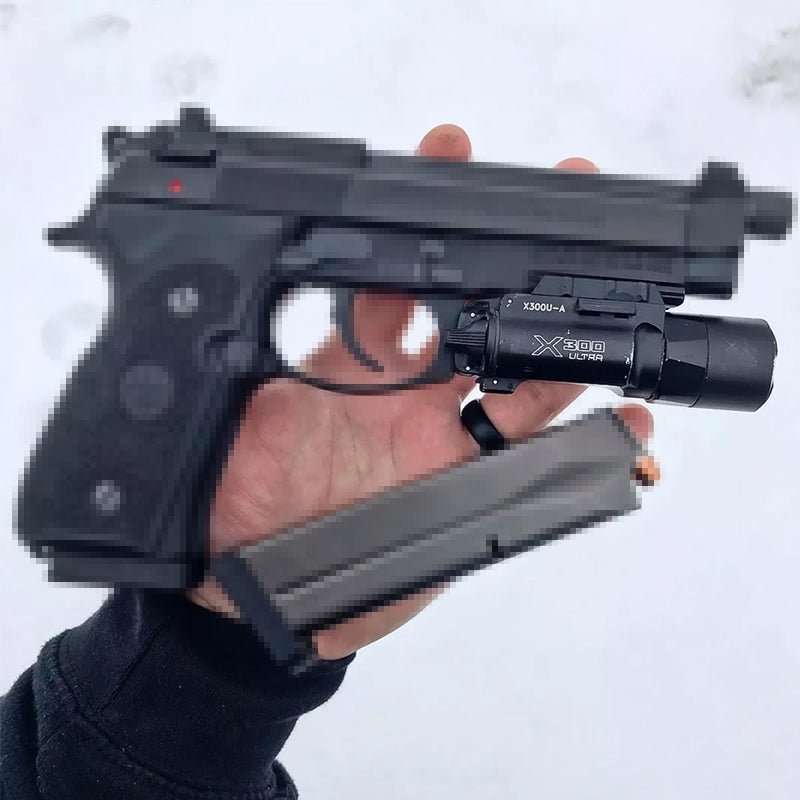 Tactica Flashlight X300-B/X300U-B/XU35: metal pistol gun strobe LED lights for 20mm rails, ideal for airsoft and hunting. - Outdoors & Sports Tinker Time
