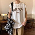 Tank Top Mens Summer Pure Cotton Outerwear Sports Fitness Sleeveless T Shirt Mens Trendy Loose Size Basketball Camisole Mens - Outdoors & Sports Tinker Time
