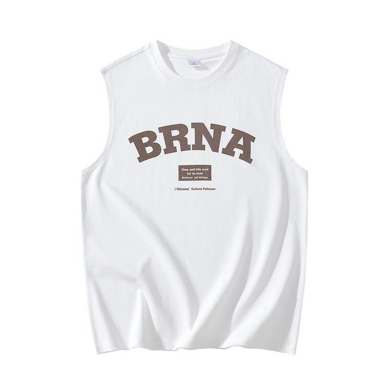 Tank Top Mens Summer Pure Cotton Outerwear Sports Fitness Sleeveless T Shirt Mens Trendy Loose Size Basketball Camisole Mens - Outdoors & Sports Tinker Time