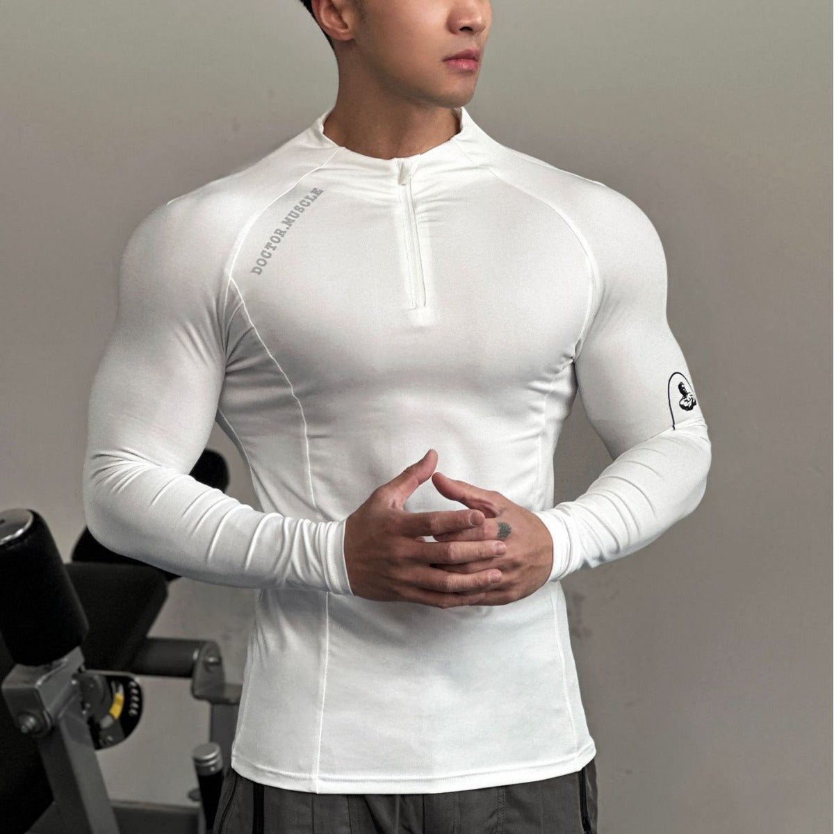 Tech Series Sport Fitness Wear Cycling Jersey Men's Running Long Sleeve Compression Shirt High Elastic Quick-Dry Top Training - Outdoors & Sports Tinker Time