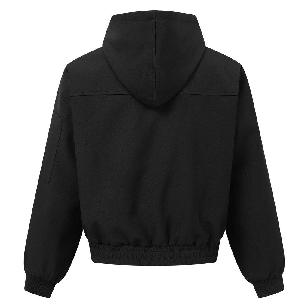 Techwear Utility Zipper Sleeve Metal Buckle Closure Hooded Loose Fit Unisex Windbreaker Jacket - Outdoors & Sports Tinker Time
