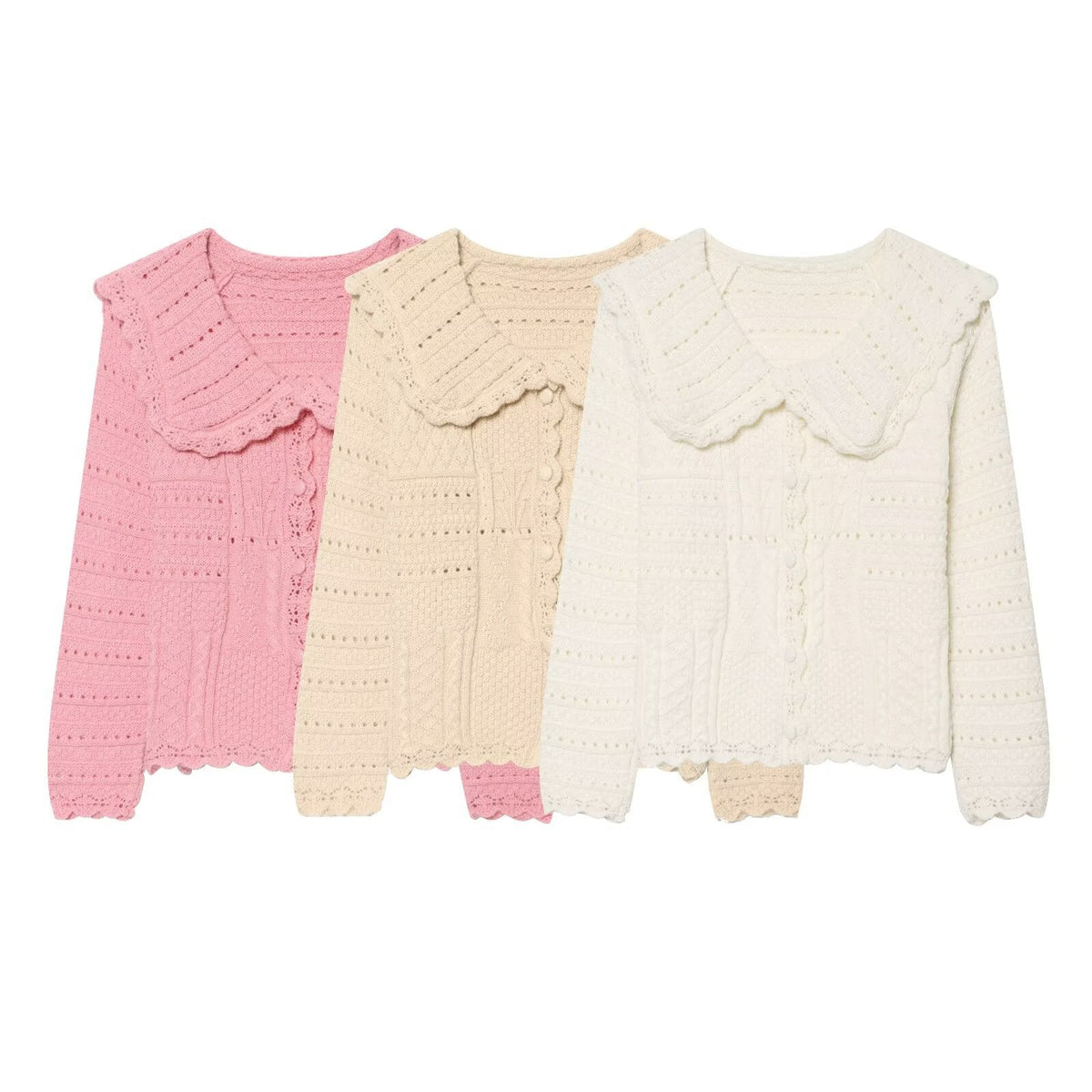 Versatile casual simple wave collar knitted sweater for women - Outdoors & Sports Tinker Time