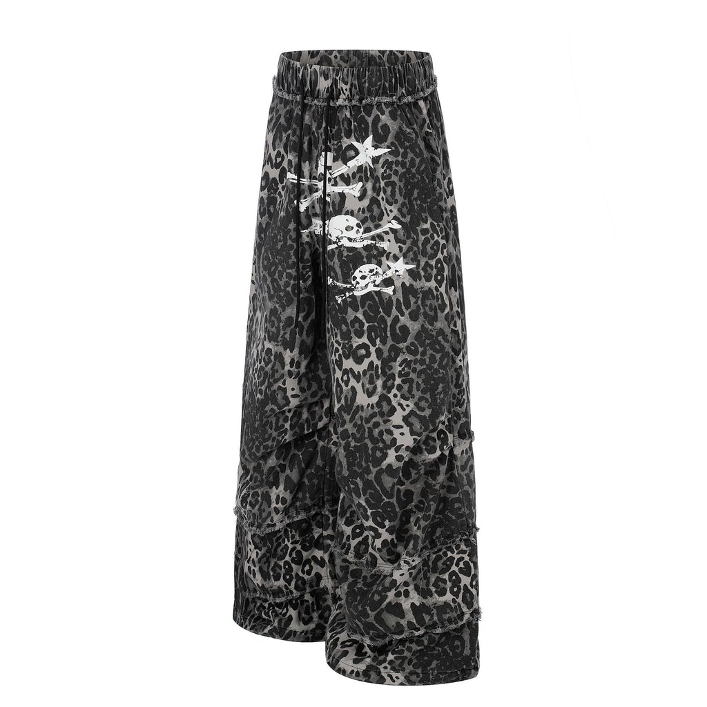 Wasteland Style Irregular Raw Edge Denim Jeans, Double-Layer Spliced Vintage Wash Wide Leg Pants - Outdoors & Sports Tinker Time