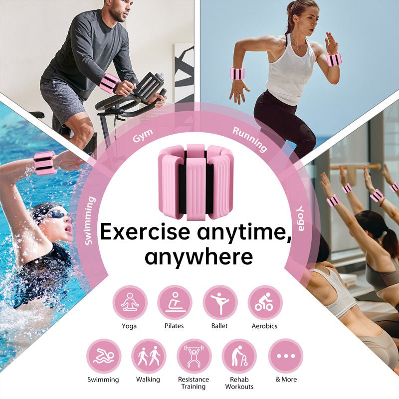 Weighted Wristbands: Silicone, for Weight Training/Yoga/Dance/Fitness (Also for Ankles) - Outdoors & Sports Tinker Time