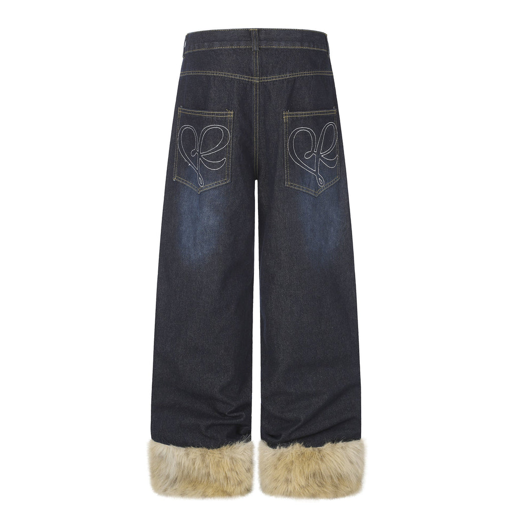 Wide Leg High Waist Washed Distressed Denim Jeans with Rivets and Frayed Hems for Women - Outdoors & Sports Tinker Time