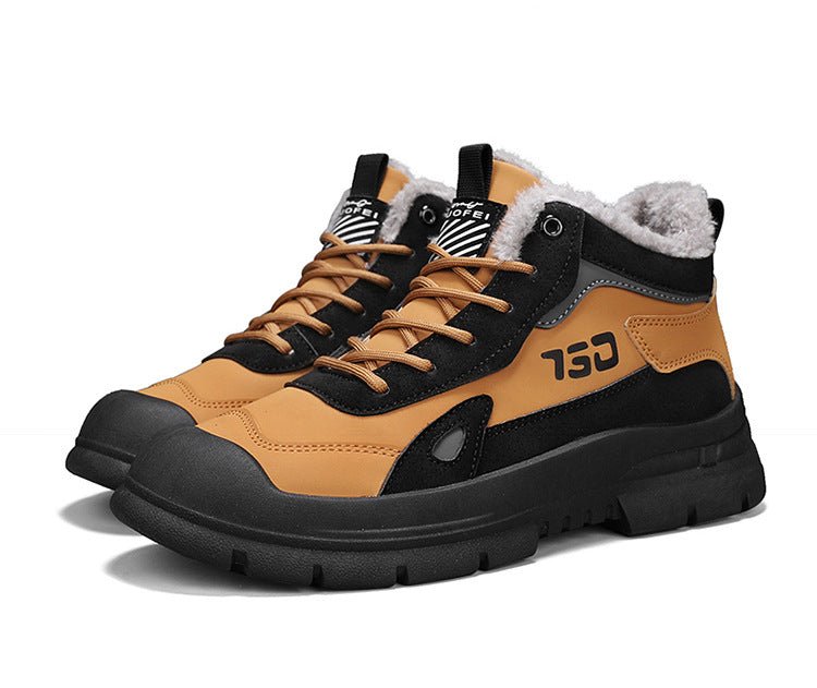 Winter fleece warm Martin boots men's casual sports versatile Korean version anti cold snow boots - Outdoors & Sports Tinker Time