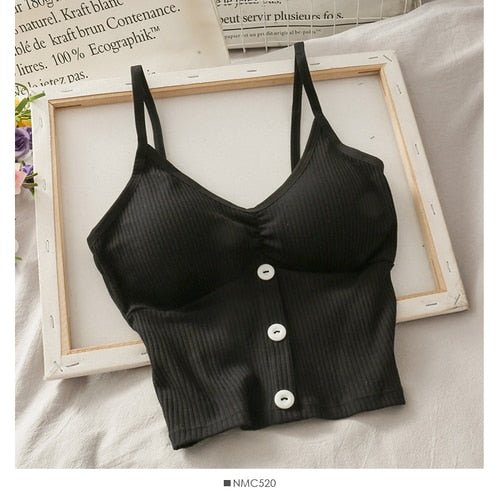 Woman Knitted Tank Top Women Strap Vest Sexy Female Knitting Crop Top - Outdoors & Sports Tinker Time