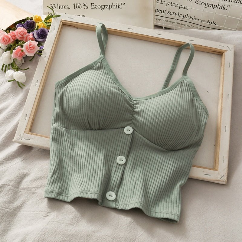 Woman Knitted Tank Top Women Strap Vest Sexy Female Knitting Crop Top - Outdoors & Sports Tinker Time
