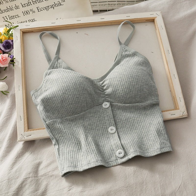 Woman Knitted Tank Top Women Strap Vest Sexy Female Knitting Crop Top - Outdoors & Sports Tinker Time