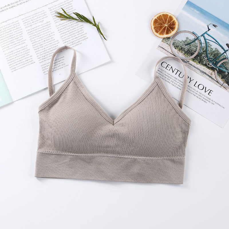 Women Tank Crop Tops Seamless Underwear Beauty Back Sports Lingerie Padded Cropped Female Crop Tops - Outdoors & Sports Tinker Time