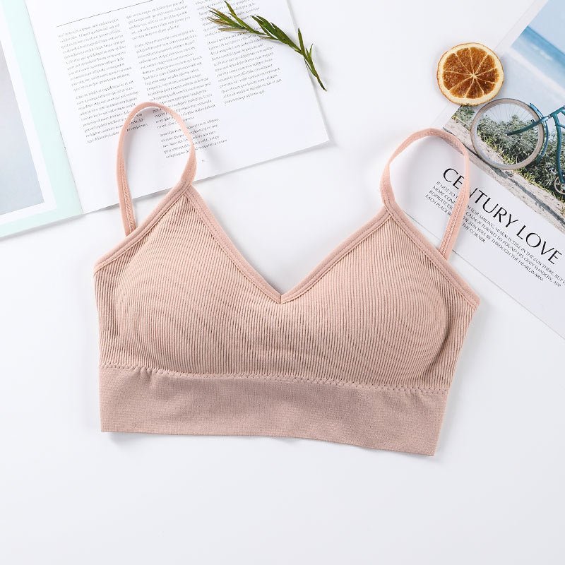Women Tank Crop Tops Seamless Underwear Beauty Back Sports Lingerie Padded Cropped Female Crop Tops - Outdoors & Sports Tinker Time