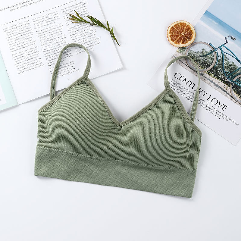 Women Tank Crop Tops Seamless Underwear Beauty Back Sports Lingerie Padded Cropped Female Crop Tops - Outdoors & Sports Tinker Time
