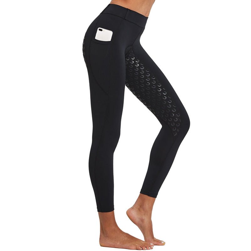 Women's Anti-Slip Elastic High-Waist Drop Glue Riding Pants - Outdoors & Sports Tinker Time