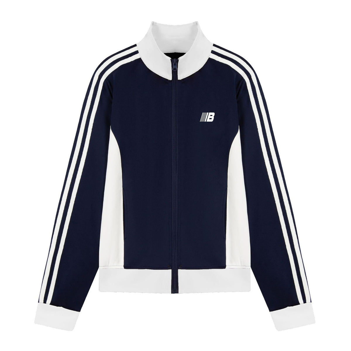 Women's Retro Casual Color Block Splicing Stand Collar Three-Stripe Pattern Loose Cropped Sport Jacket - Outdoors & Sports Tinker Time