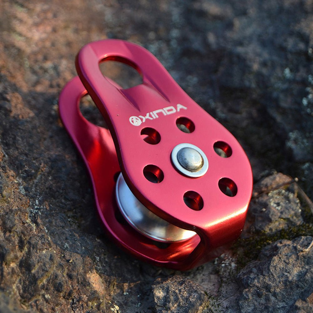 XINDA Rock Climbing Pulley Fixed Sideplate Single Sheave Pulley Outdoor Survival Tool High Altitud Traverse Hauling Gear - Outdoors & Sports Tinker Time