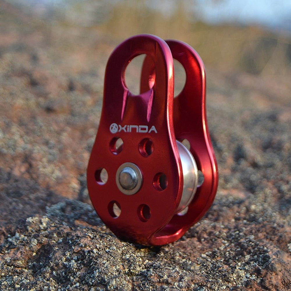 XINDA Rock Climbing Pulley Fixed Sideplate Single Sheave Pulley Outdoor Survival Tool High Altitud Traverse Hauling Gear - Outdoors & Sports Tinker Time