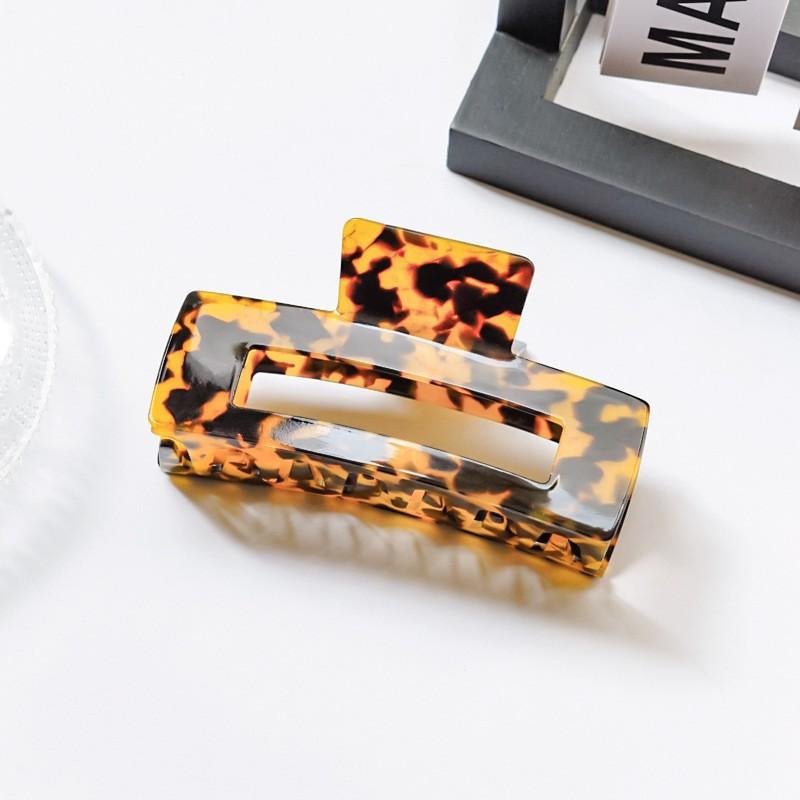 Zincqi Acetate French Style Large and Small Geometric Square Hair Clip for Back of Head, Hairpin, Shark Clip, Hair Clamp - Outdoors & Sports Tinker Time