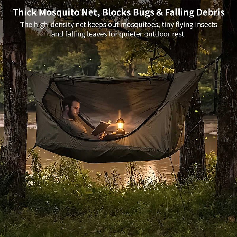 Zippered Bug Net Hammock – 200x80cm Adult Hanging Chair for Camping, Travel & Insect Protection - Outdoors & Sports Tinker Time